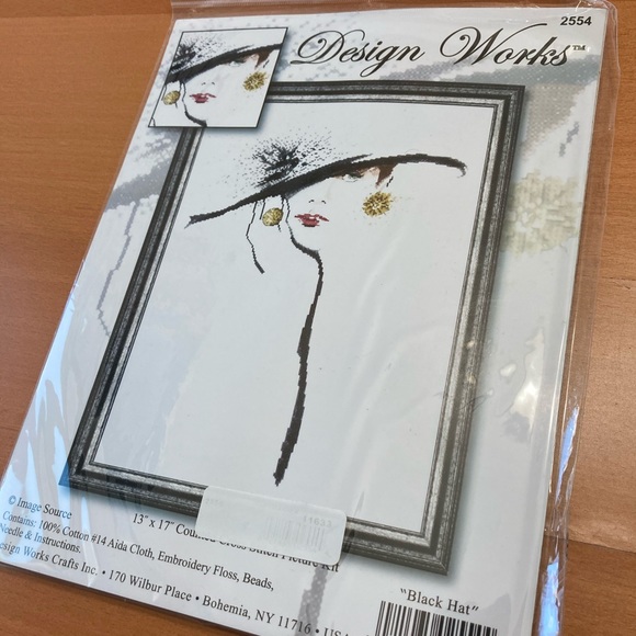 Black Hat Elegance Cross Stitch Kit Unopened - Picture 1 of 4